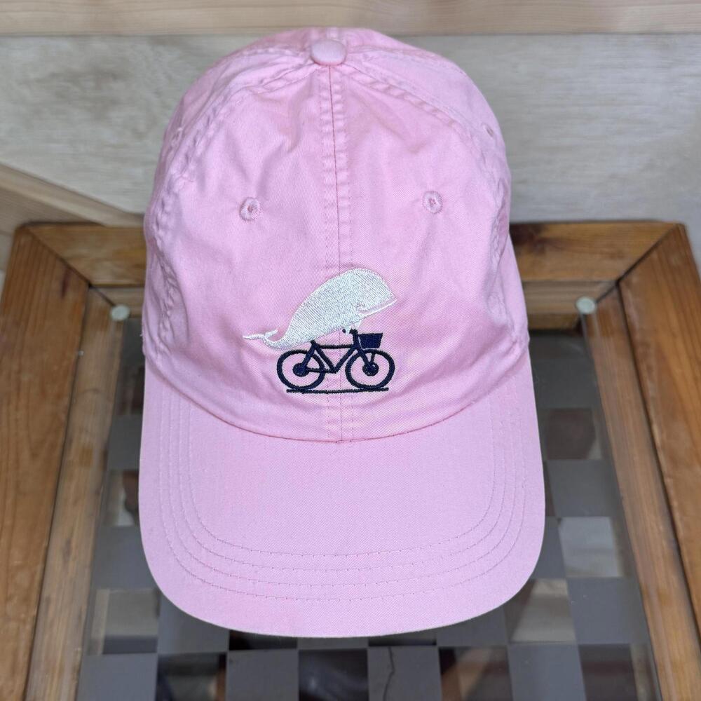 Wharf General Store Hat Cap Strap Back Embroidered Whale Bicycle Graphic Mens
